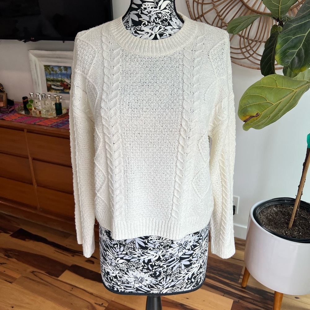 Vince Cream Cable Knit Sweater